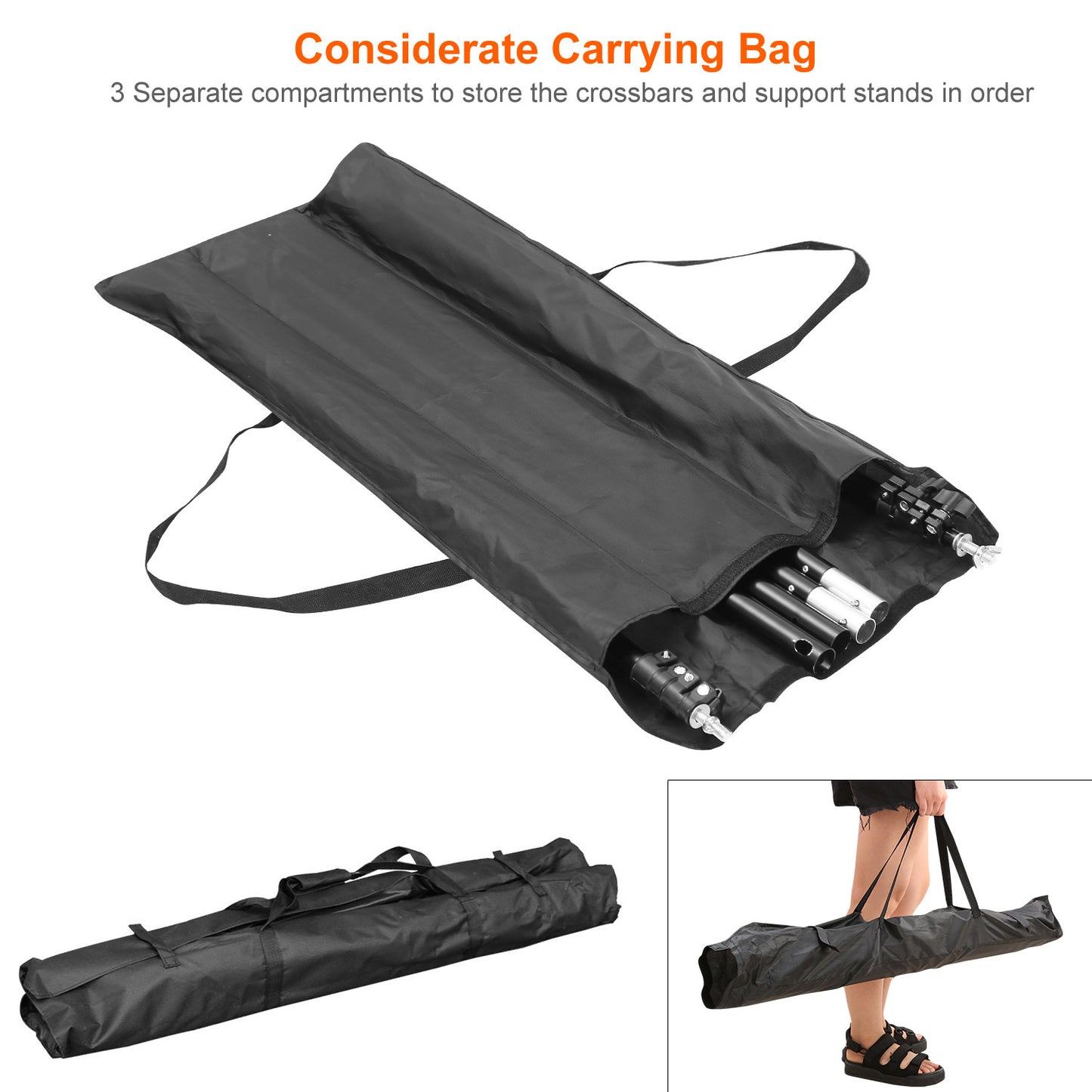 1Pc 6.5 X 10ft Photo Video Studio Backdrop Background Stand Adjustable Heavy Duty Photography Backdrop Support Stand Set With Carrying Bag Clamps