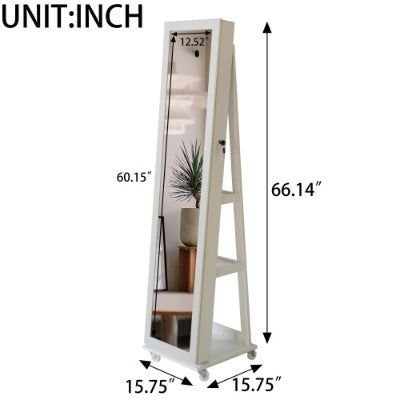 Full Length Mirror 360 Swivel Jewelry Cabinet