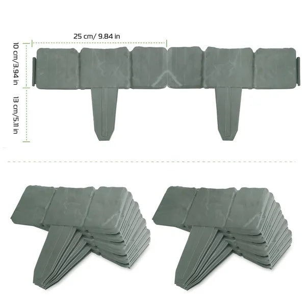 20 Pieces Of Pebble Effect Plastic Garden Lawn Edge Decorative Strip