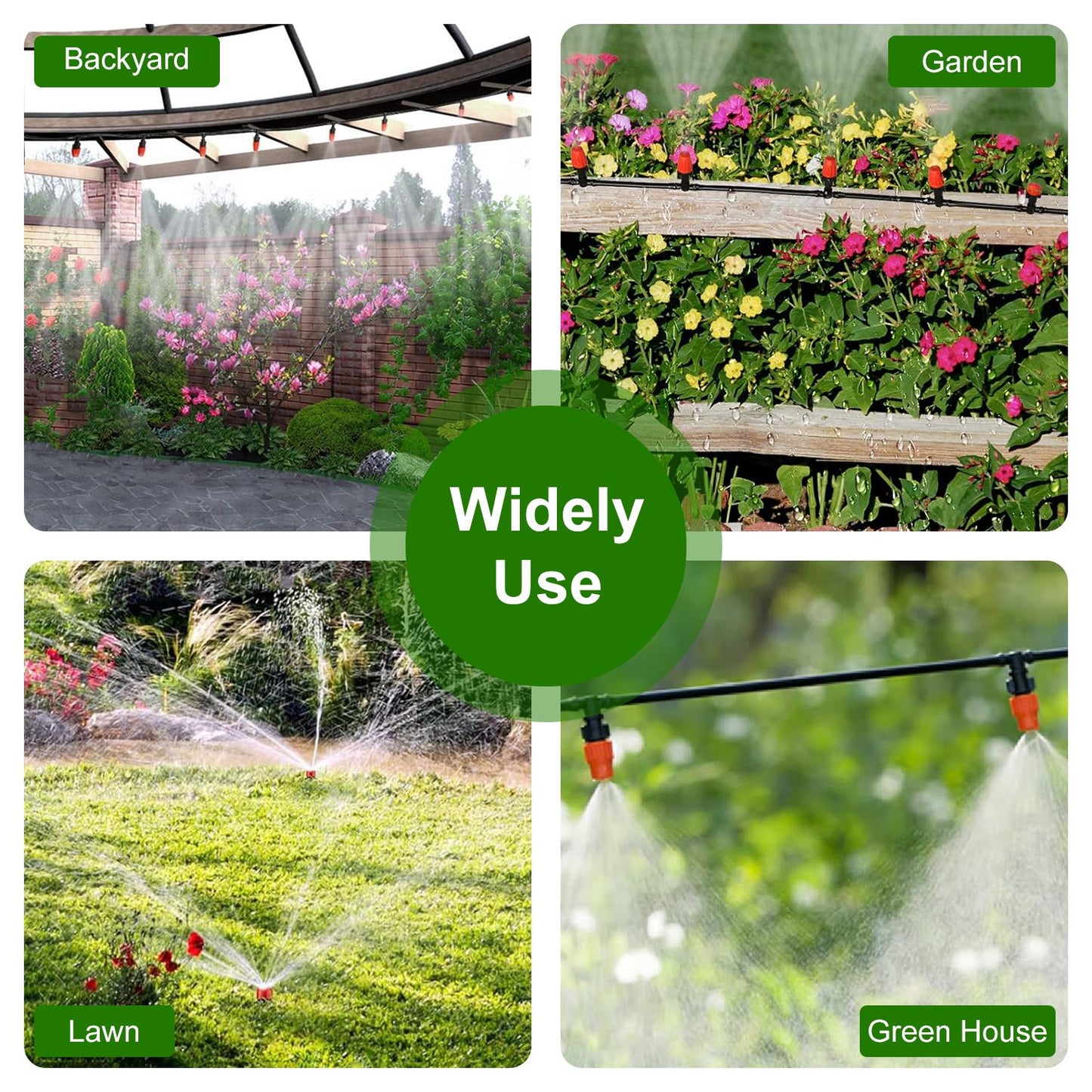 1Set Drip Irrigation Kit Automatic Garden Irrigation System Misting Plant Watering Drip Kit For Garden Greenhouse Flower Bed Patio Lawn