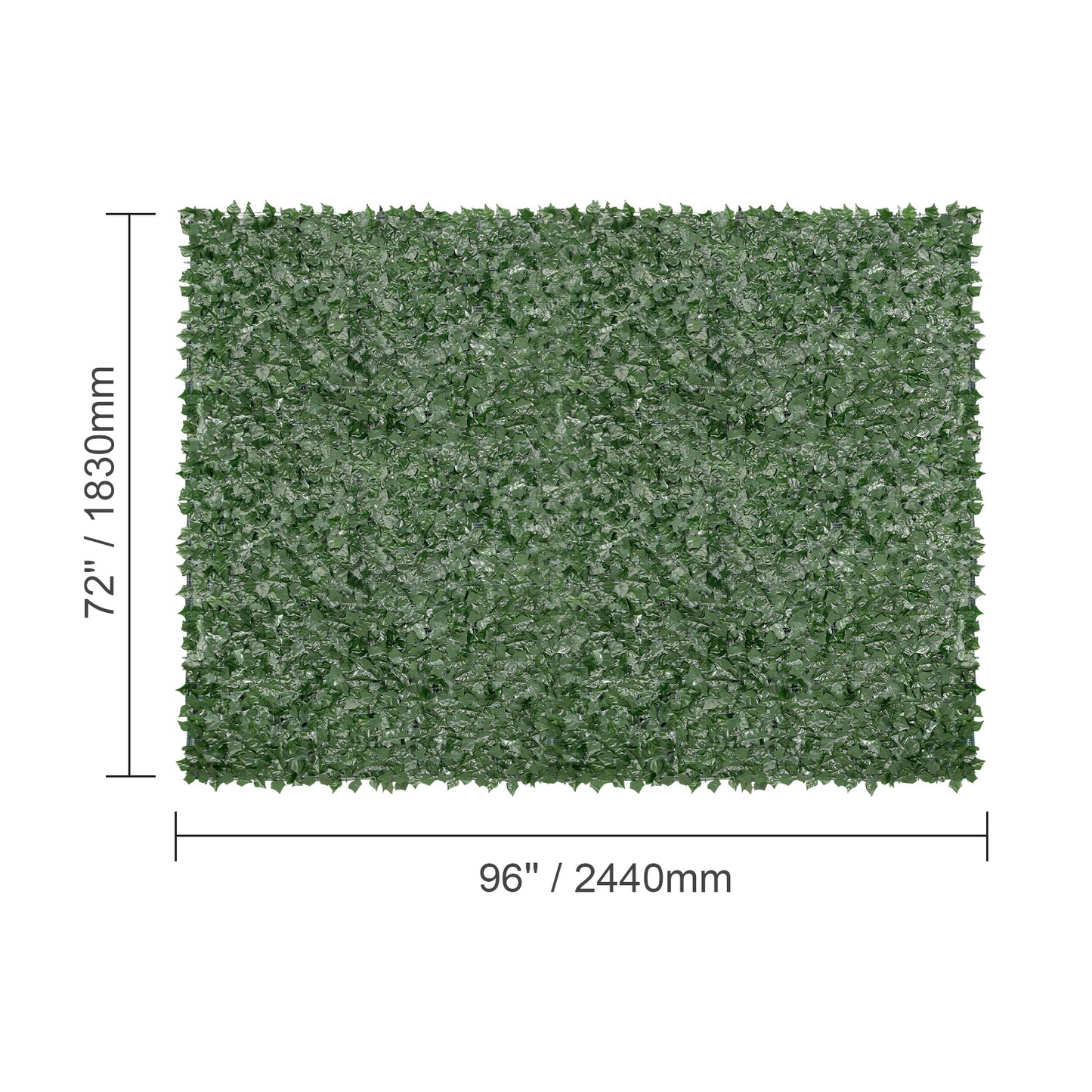 VEVOR Ivy Privacy Fence, 96 X 72 In Artificial Green Wall Screen, Greenery Ivy Fence With Mesh Cloth Backing And Strengthened Joint, Faux Hedges Vine Leaf Decoration For Outdoor Garden, Yard, Balcony