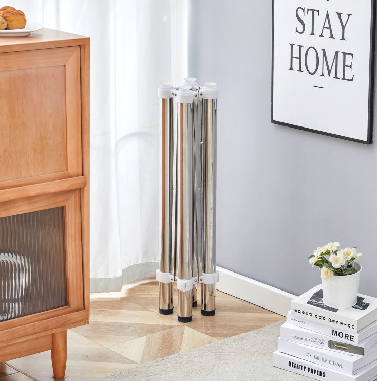 Table Legs Only - Minimalist Silver Stainless Steel Folding Table Frame - Versatile, Space-saving. Folding Table Stand In Silver Stainless Steel