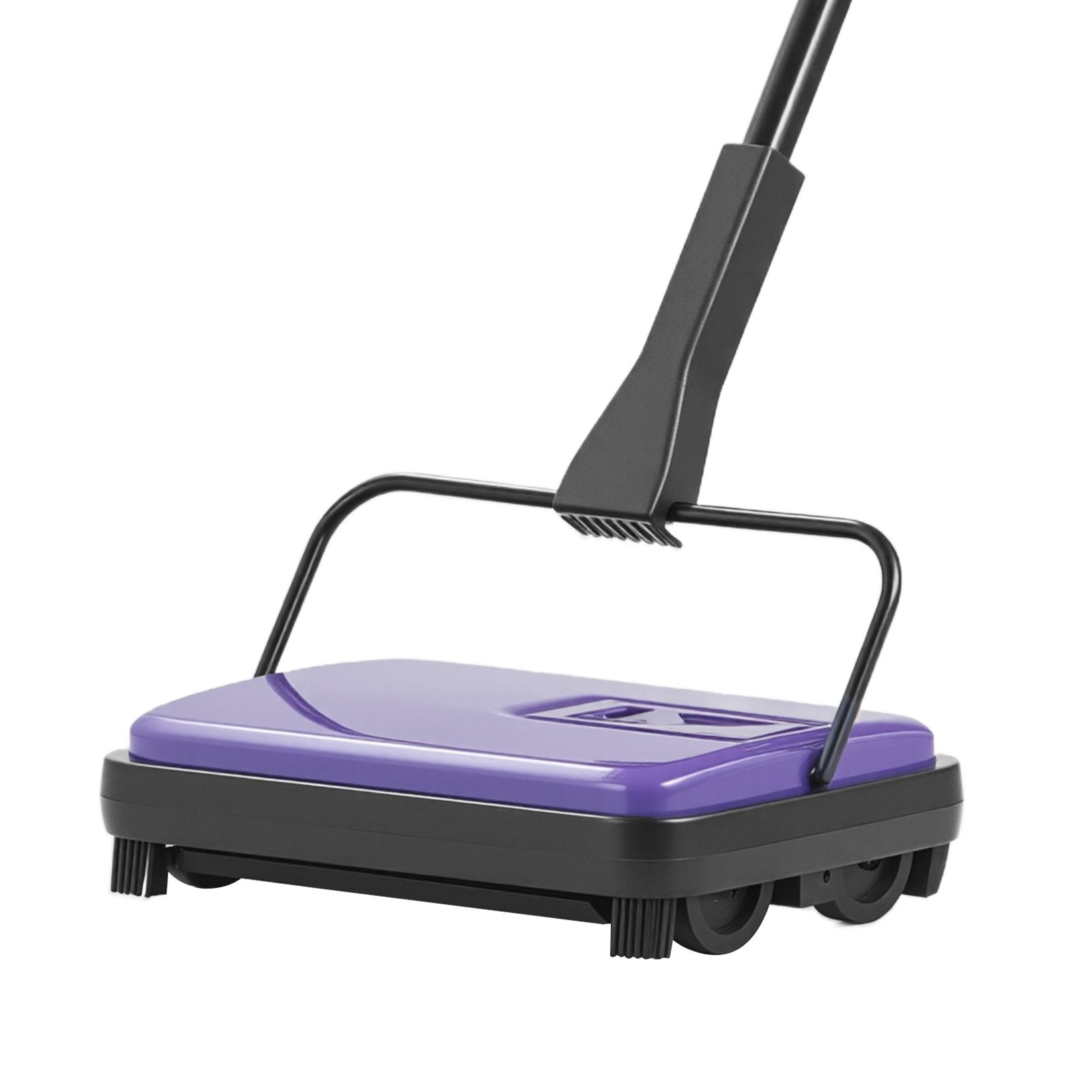 Purple and black floor sweeper on a white background