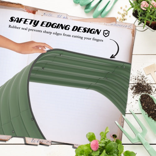 Outsunny 3-Tier Galvanized Steel Raised Garden Bed Kit, 62.25 X 43 X 32.25, 3 Combining Planter Boxes With Rubber Strip Edging, Open Bottom For Backyard, Garden, Patio, Green