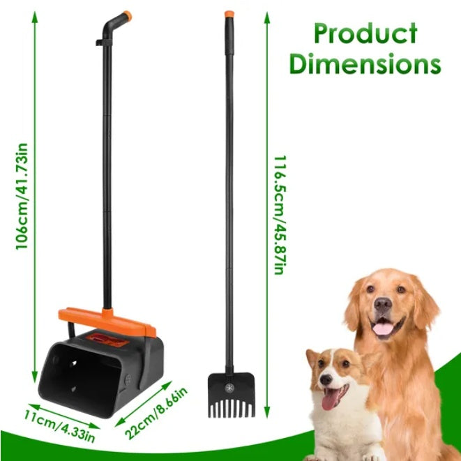 Dog Feces Rake And Rotating Box Heavy-duty Feces Collection Tool