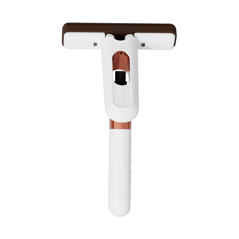 White and brown window cleaning tool on a white background
