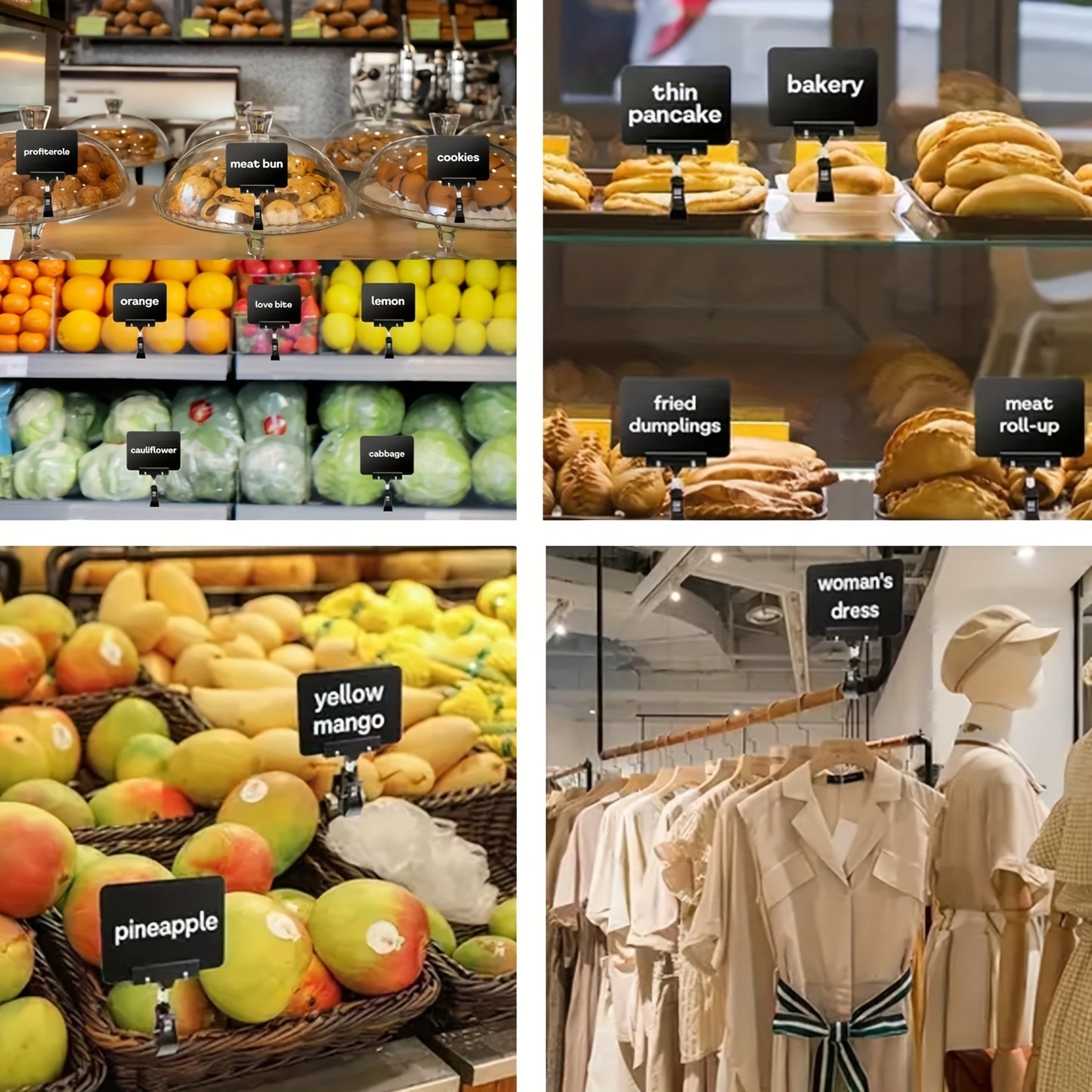 15-Piece Chalkboard Signs With Clips - 360 Degree Rotatable Adjustable Display Stand, Foldable Durable Chalkboard Signs For Retail Stores, Offices, Restaurants And Clothing Stores, Tabletop Chalkboard