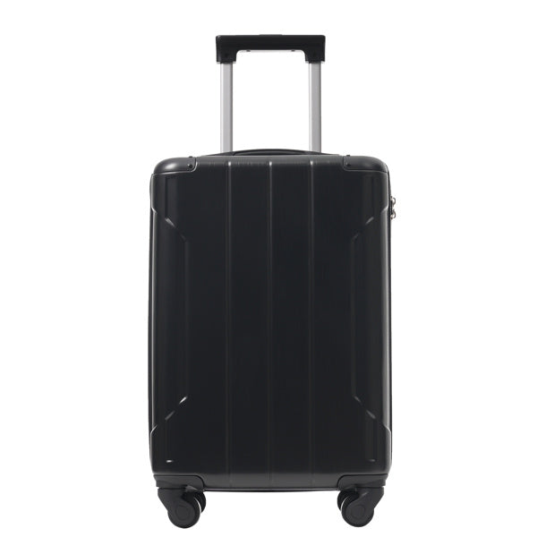 20-Inch Hardshell Carry-On Luggage, Lightweight Durable ABS Suitcase With Spinner Wheels, Built-in TSA Lock, 2 Packing Cubes, Black