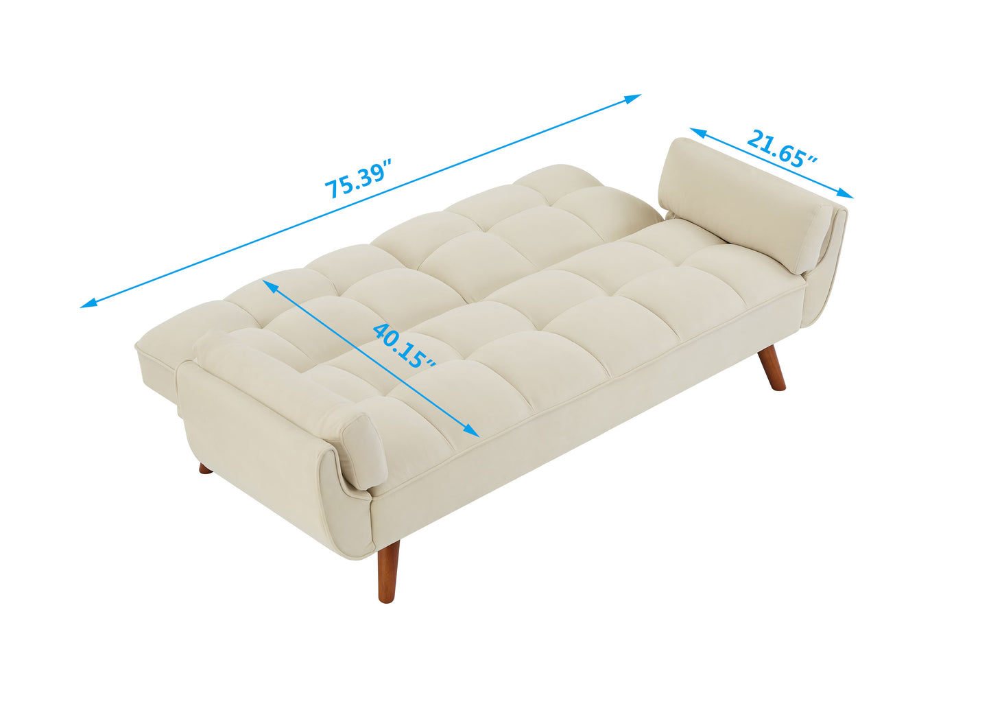 2064 Beige Sofa Bed Folding Living Room Home Decor Furniture