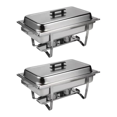 Stainless Steel Family And Outdoor Food Tray Buffet Dining 2 Sets