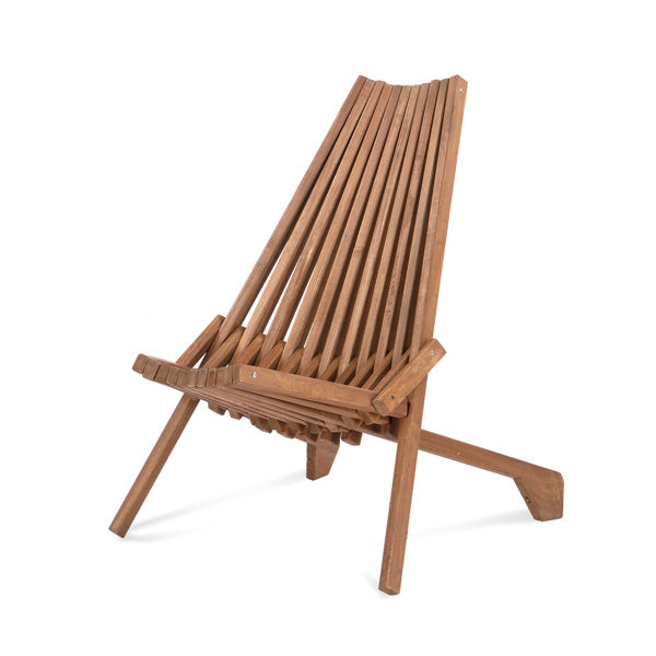 Wood Folding Chair For Outdoor, Low Profile Acacia Wood Lounge Chair For Balcony Porch BackyardPatio Lawn Garden