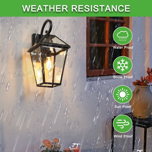Modern Outdoor Waterproof Wall Lights Support Many Types of Bulbs 2 Packs