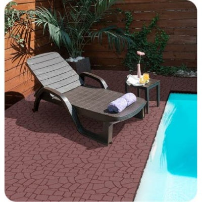 Plastic Interlocking Deck Tiles,44 Pack Patio Deck Tiles,12x12 Square Waterproof Outdoor All Weather Use, Outdoor And Indoor Patio Decking Tiles For Poolside Balcony Backyard, Red Brown
