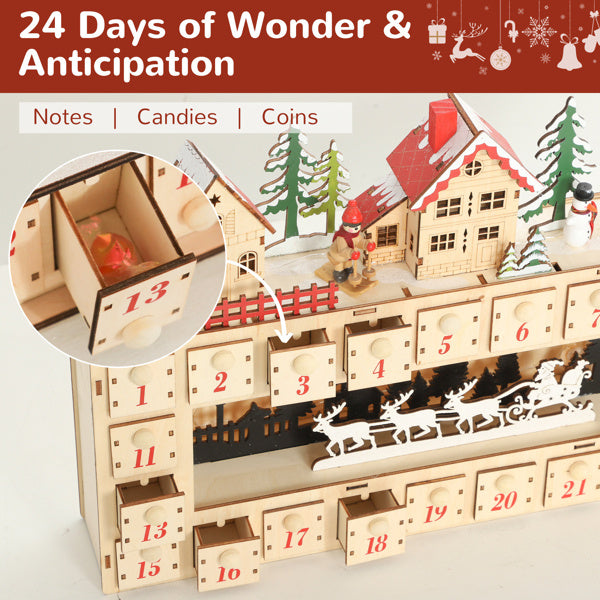 Christmas Advent Calendar Village Wooden House Type
