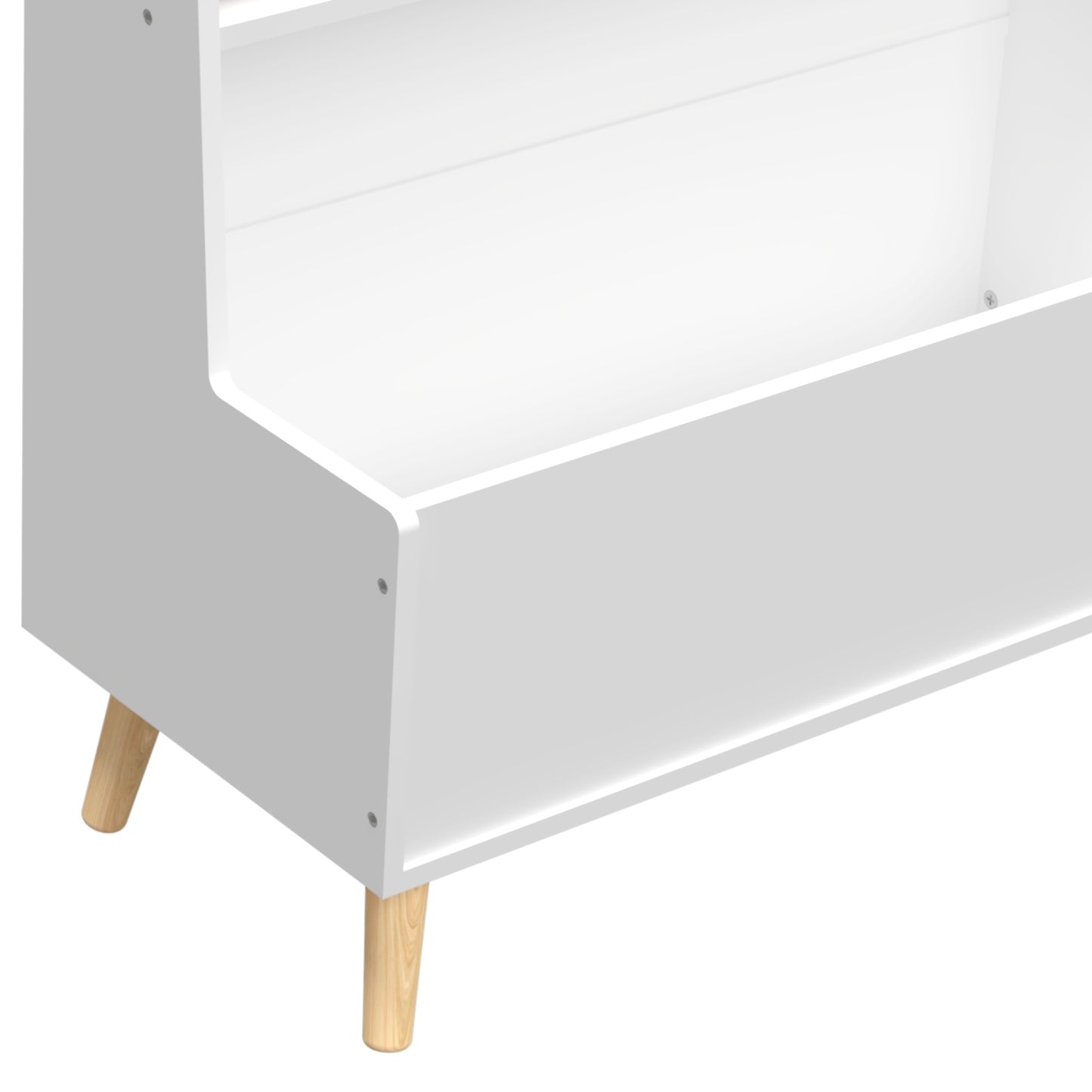 Kids Bookshelf & Magazine Rack - Toy Storage Cabinet Organizer, White