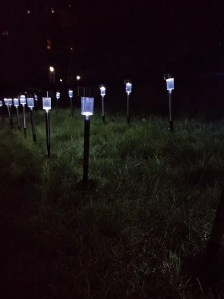 24pcs 5W High Brightness Solar Power LED Lawn Lamps With Lampshades White  Silver