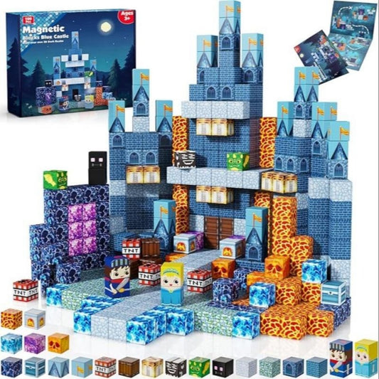 Magnetic Block Toy Blue Castle -100pcs