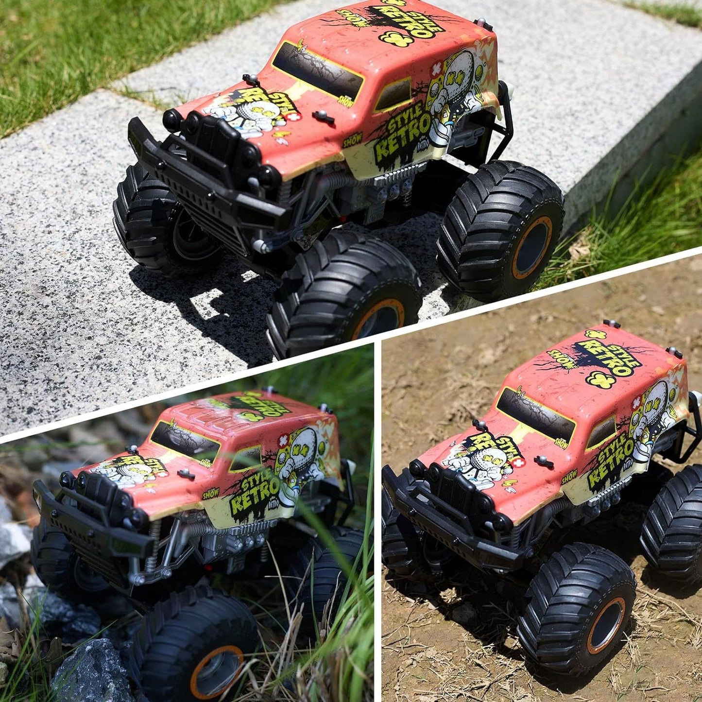 1 .14 All Terrain Off Road 2.4Ghz Remote Control Monster Trucks For Children With LED Lights  Orange