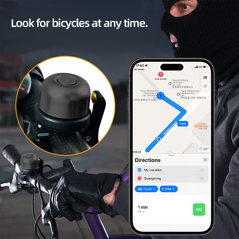 Never Lose Your Riding Record, 2-in-1 Tracking Bell, GPS Anti-theft Tracking Bell With GPS - Smart Bike Accessories For City Commuters, Kids Bikes And Backpack Safety