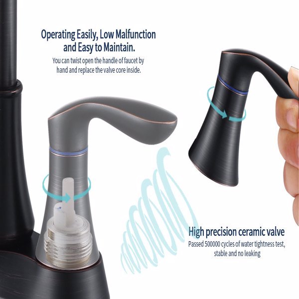 2 Handles 4-inch Oil Wiped Bronze Bathroom Faucet, Banned From Amazon Platform, Unable To Ship On Weekends