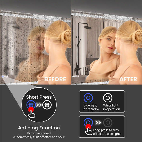 24 Inch X 36 Inch LED Bathroom Mirror