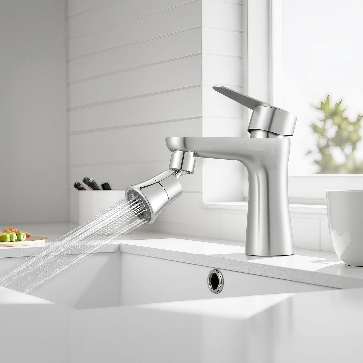 Faucet Aerator Swivel Kitchen Sink Aerator 5-Flow Sprayer Brass Adapter