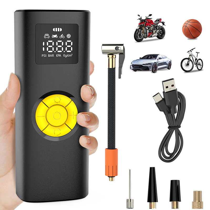 Inflator Pump, The Savior Of Car Tires In An Emergency. Multi-purpose Inflatable Compatibility. It Has An Accurate Tire Pressure Detection Function. Fast Inflation, Efficient And Convenient.