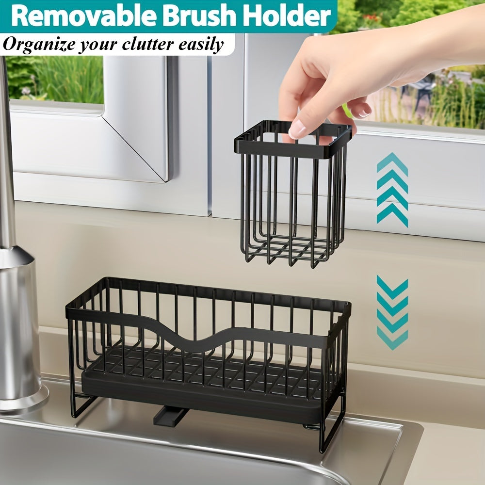 Stainless Steel Sponge Holder, Sink Scouring Pad Draining Rack, Multi-functional Countertop Dishcloth Storage Rack, Kitchen Supplies