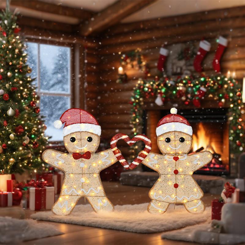 32-inch Boxed Heart-shaped Gingerbread Men, Add Christmas Cheer To Your Space, A Fashionable Choice For Home Decoration,