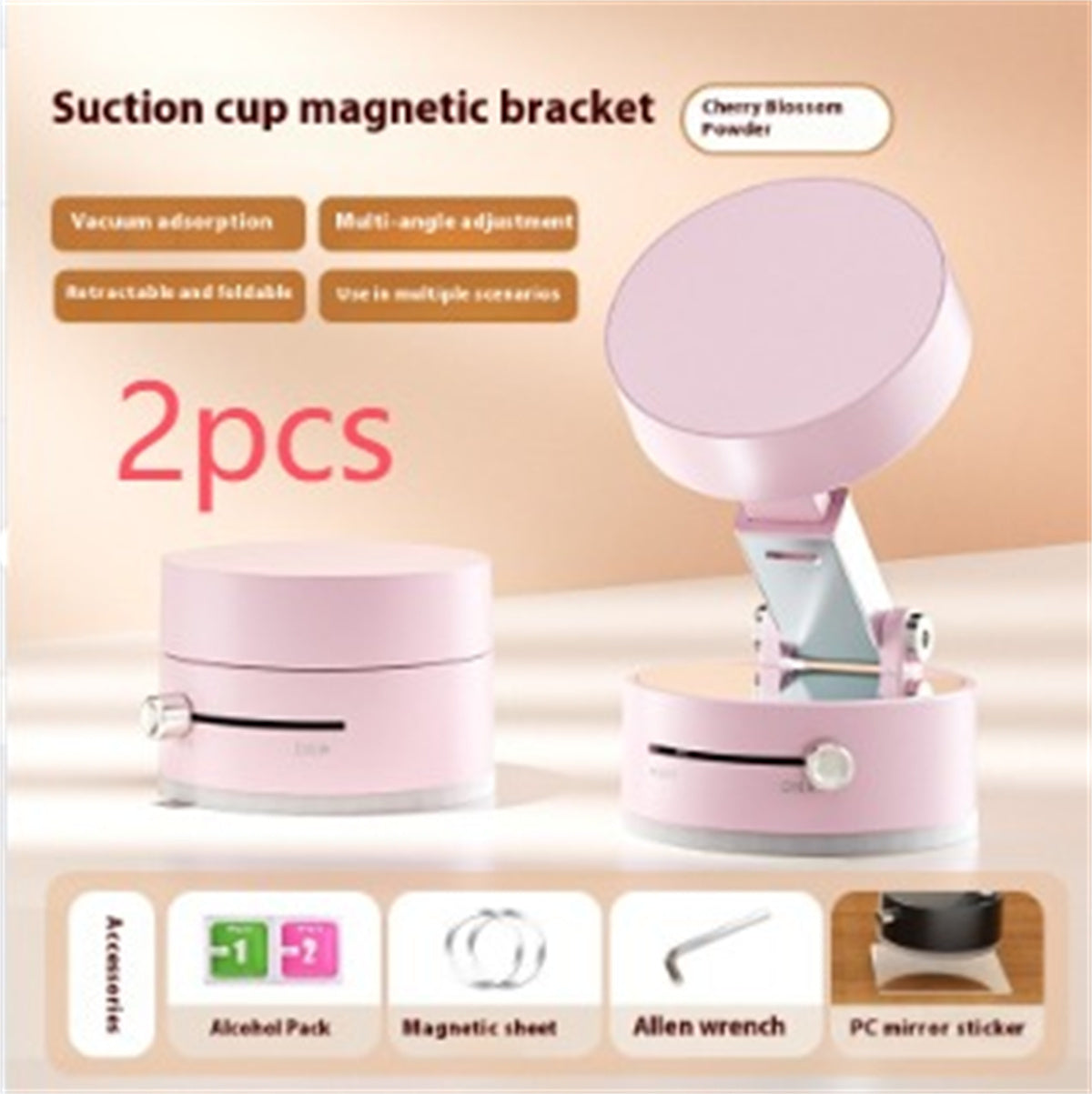 Foldable Magnetic Vacuum Car Phone Holder Foldable Suction Cup Hands-Free Navigation For Smart Phone