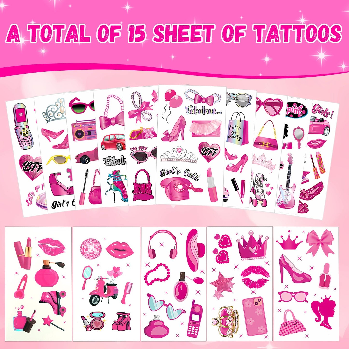 Temporary Tattoos For  Princess Birthday Kiss Tattoos Temporary For Kids Girl Woman  Party Supplies With A Makeup Case
