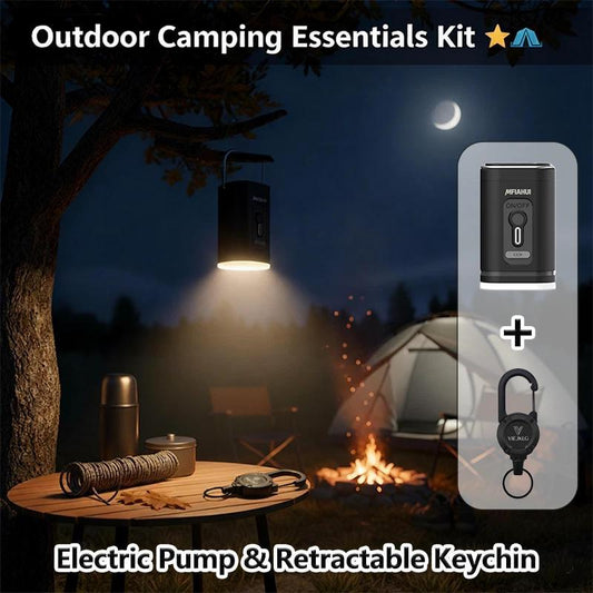 2026 Portable Air Pump With Retractable Keychain And Three-Level Adjustable Light For Quick Inflation And Pumping,Ideal For Camping, Travel, And Home Storage.