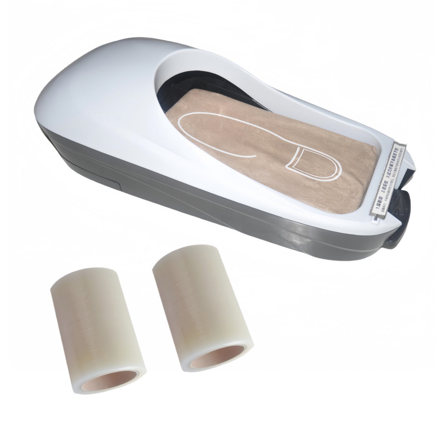 Automatic Shoe Cover Dispenser - Disposable Non-slip Shoe Cover For Safe Indoor Environments, Available In White And Silver, Suitable For All Sizes, And Comes With Two Rolls Of Shoe Film