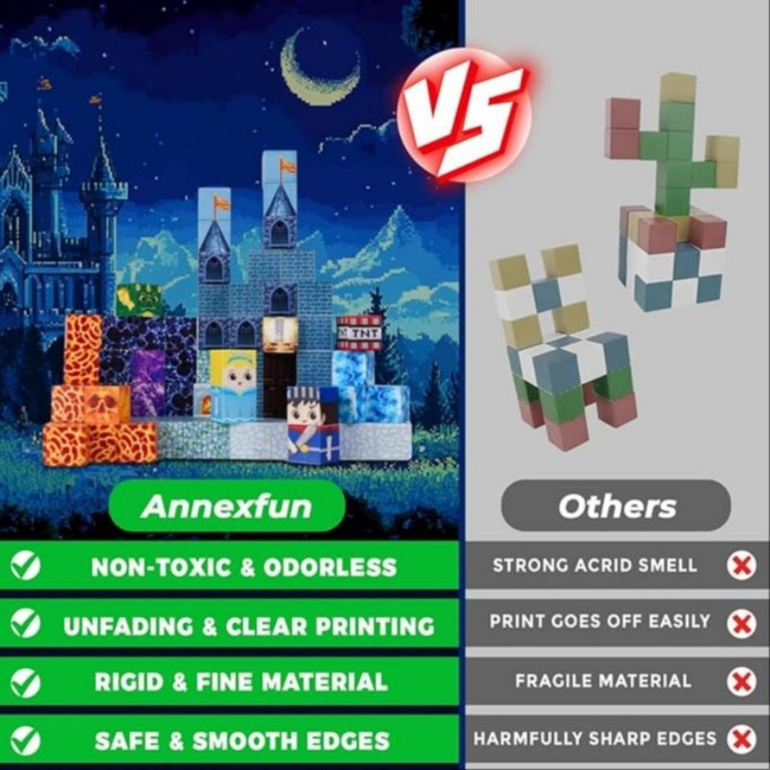 Magnetic Block Toy Blue Castle -100pcs