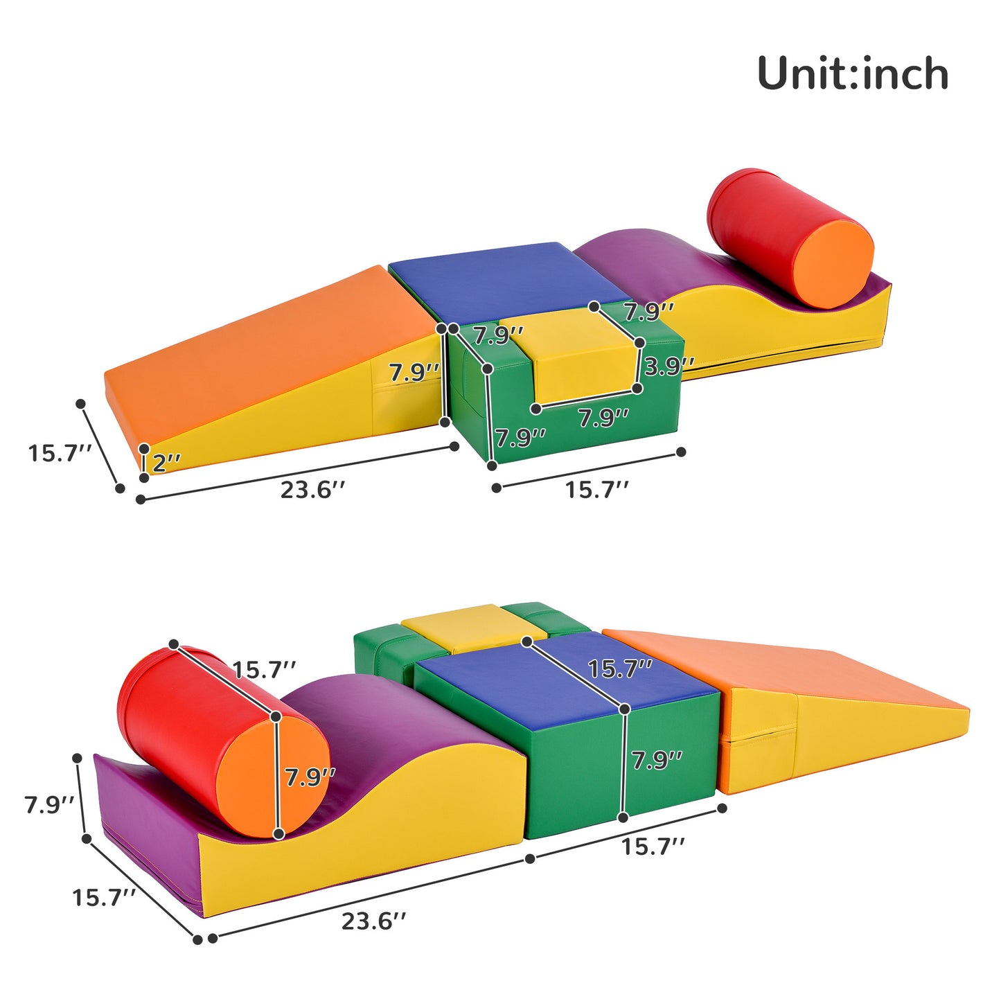 Colourful Soft Crawl And Crawl Foam Playset 6-in-1