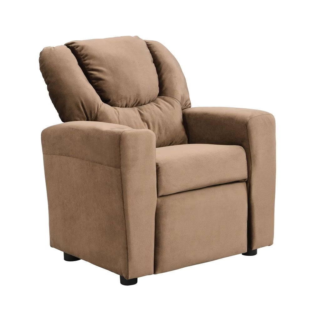 Kids Upholstered Recliner Couch With One Cup Holder