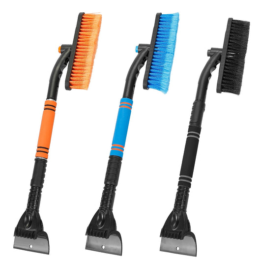 3 Color Options - 1Pc 3 In 1 Windshield Ice Scraper Extendable Car Snow Removal Tool Telescoping Car Broom Snow Shovel Automobile Frost Removal