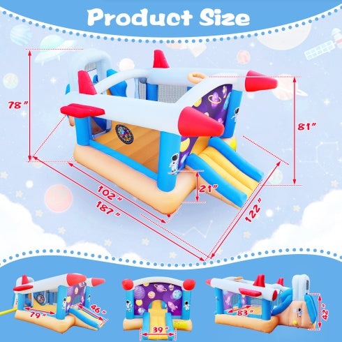 6 In 1 Outdoor Indoor Inflatable Bouncer For Kids Target Ball Basketball Slide With Blower