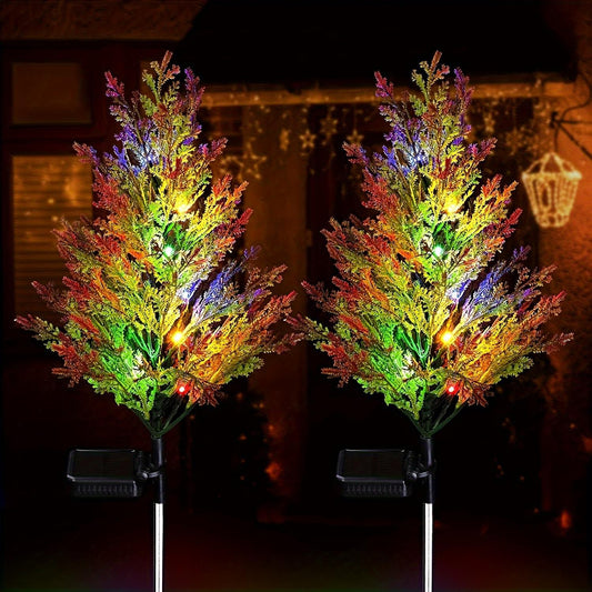 Two-piece Solar Lawn Light, Garden Solar Light Tree, Outdoor Christmas Grass Cypress Garden Light