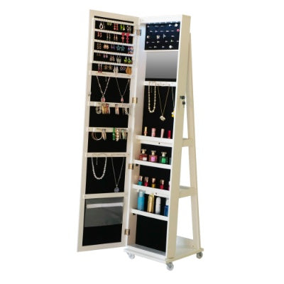 Full Length Mirror 360 Swivel Jewelry Cabinet