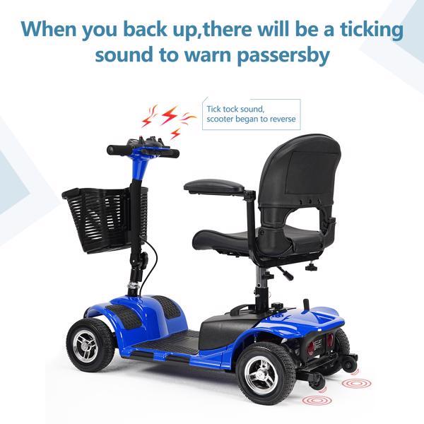 Foldable 4-Wheel Mobile Scooter With Basket And Extended Battery