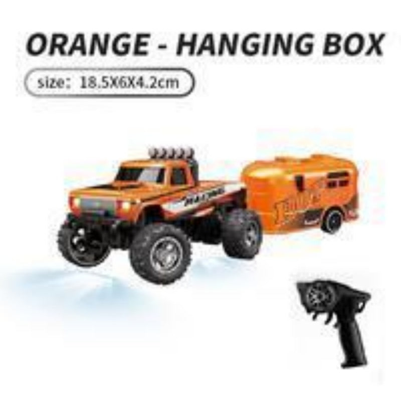 1 In 64 Mini RC Buggy With Detachable Trailer Box With Controller Kids Best Toy Gift Outdoor Impact Resistant RC Toy Car