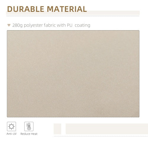 Outsunny 13 X 8 Retractable Awning, Patio Awnings, Sunshade Shelter W  Manual Crank Handle, UV & Water-Resistant Fabric And Aluminum Frame For Deck, Balcony, Yard, Beige