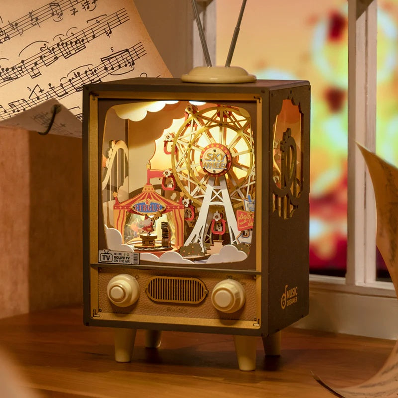 Rolife Sunset Carnival DIY Music Box 3D Wooden Puzzle