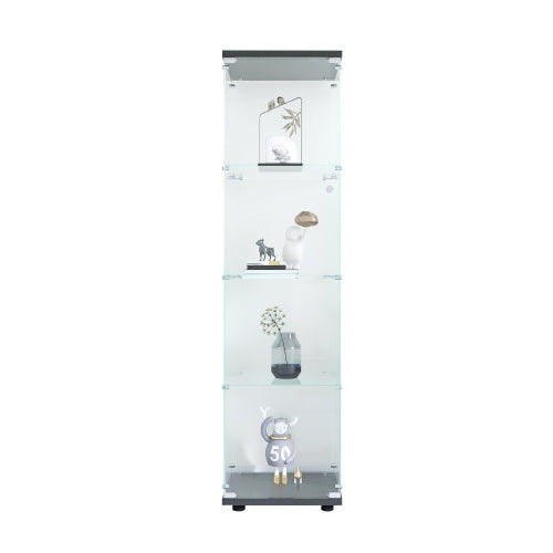 Glass Display Cabinet 4 With Gantry, Floor-to-ceiling Rare Bookshelf, Suitable For Living Room, Bedroom, Office