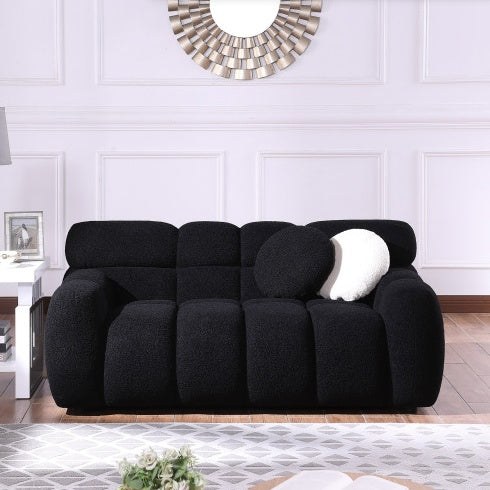 64.98 Length ,35.83 Deepth ,human Body Structure For USA People, Marshmallow Sofa,boucle Sofa ,2 Seater, LIGHT BROWN BOUCLE