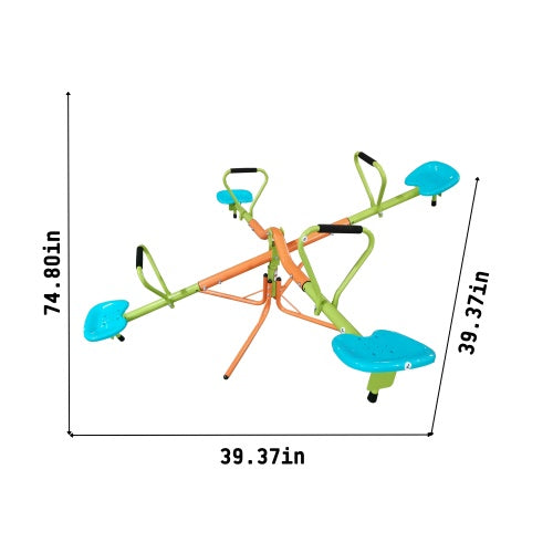 Outdoor Playground Four-seater Seesaw For Children 360 Degree Rotation Is Suitable For Children Over 3 Years Old