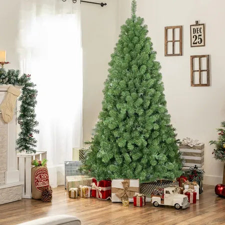 5FT Artificial Green Christmas Tree - 600 Realistic PVC Tips, Hinged Design, Sturdy Metal Stand