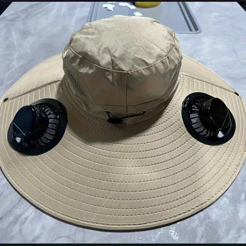 Solar Cooling Hat With Built-in USB Fan - For Outdoor Camping, Beach, And Construction - Lightweight And Breathable Sun Protection Hat For Men And Women - High-quality Outdoor Solar Fan Hat, Essential