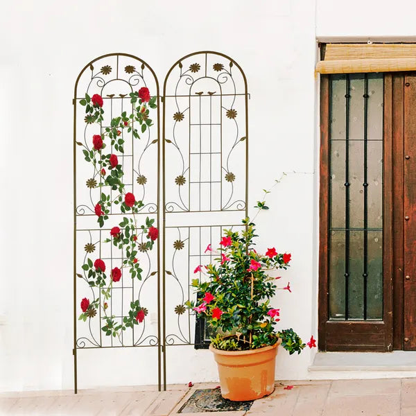 2 Pack Metal Garden Trellis 86.7" X 19.7" Rustproof Trellis For Climbing Plants Outdoor Flower Support